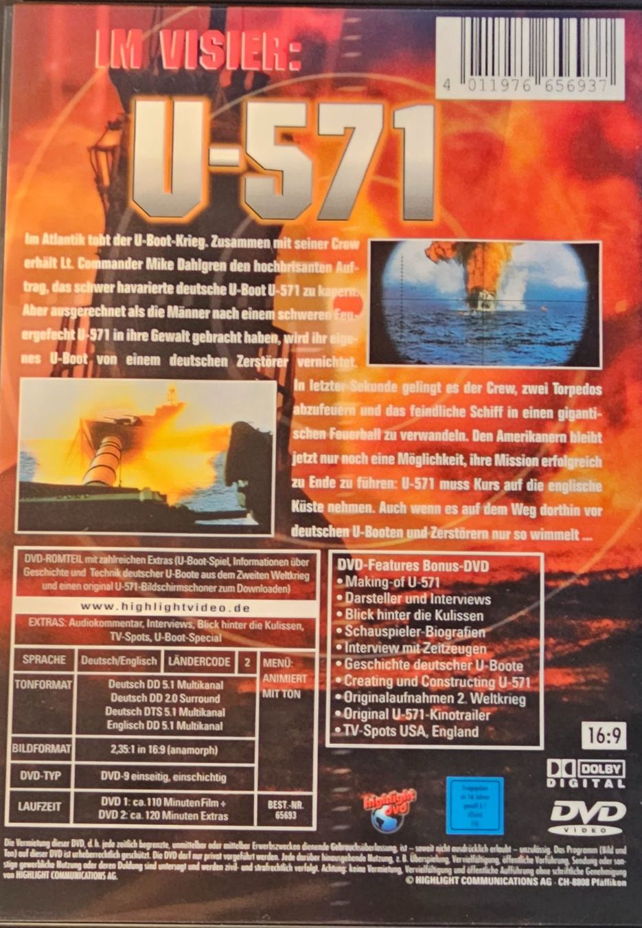 Tutti i DVDs: U-571 – Usato da Wahlen b. Laufen venduto da Cg10 1