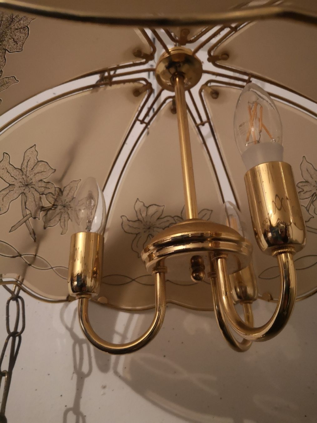 Lampadari & plafoniere: Goldene Hängelampe mit Lilienmuster – Usato da Belp venduto da mar_76s8 1