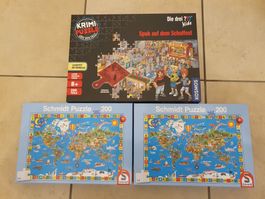 3 Kinderpuzzle ab 8 Jahren, je 200 Teile