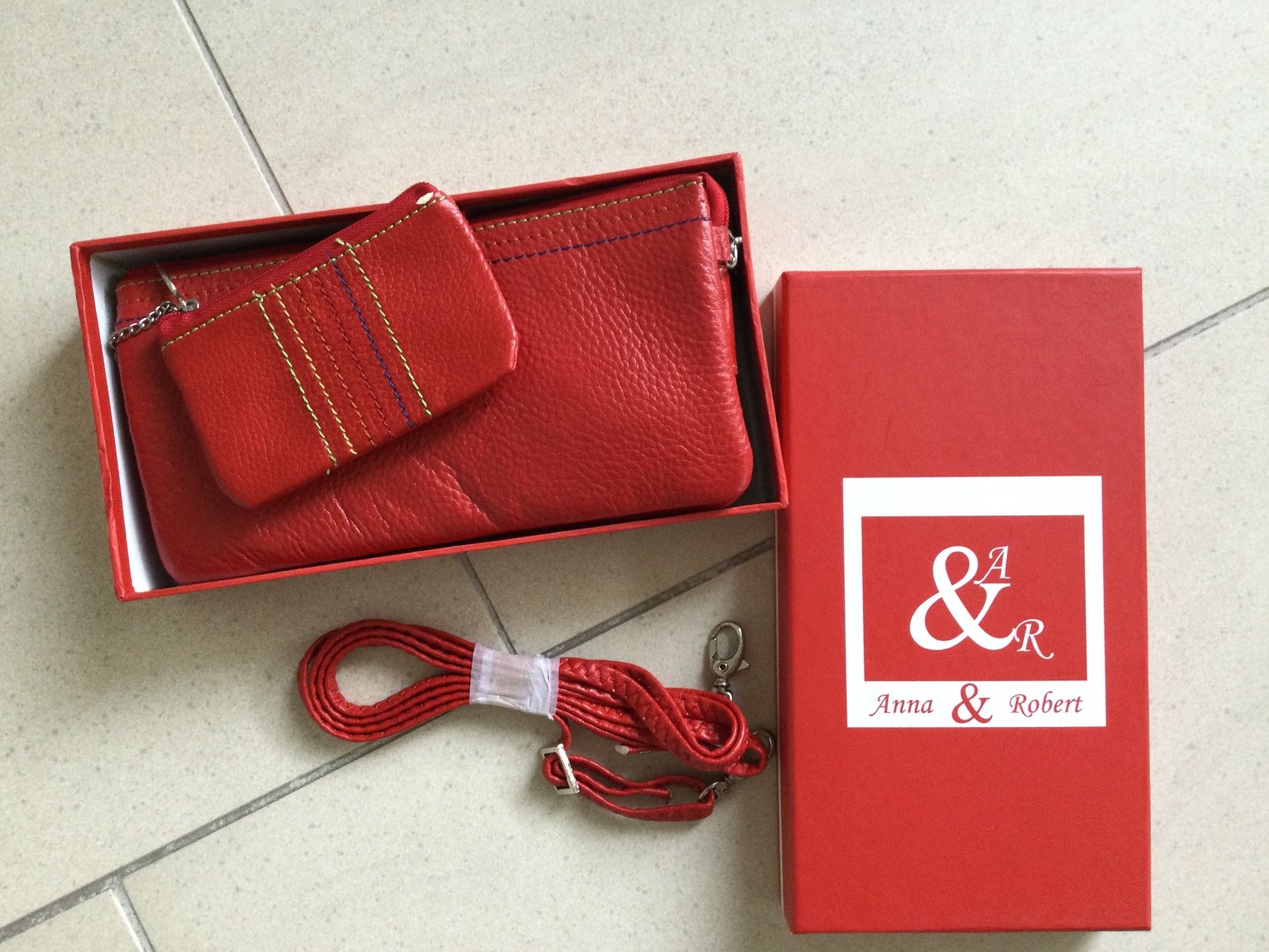 Portemonnaie: Anna & Robert Kunstleder  Portemonnaie Set, Rot ! – Neu und originalverpackt aus Baar von negombo 2
