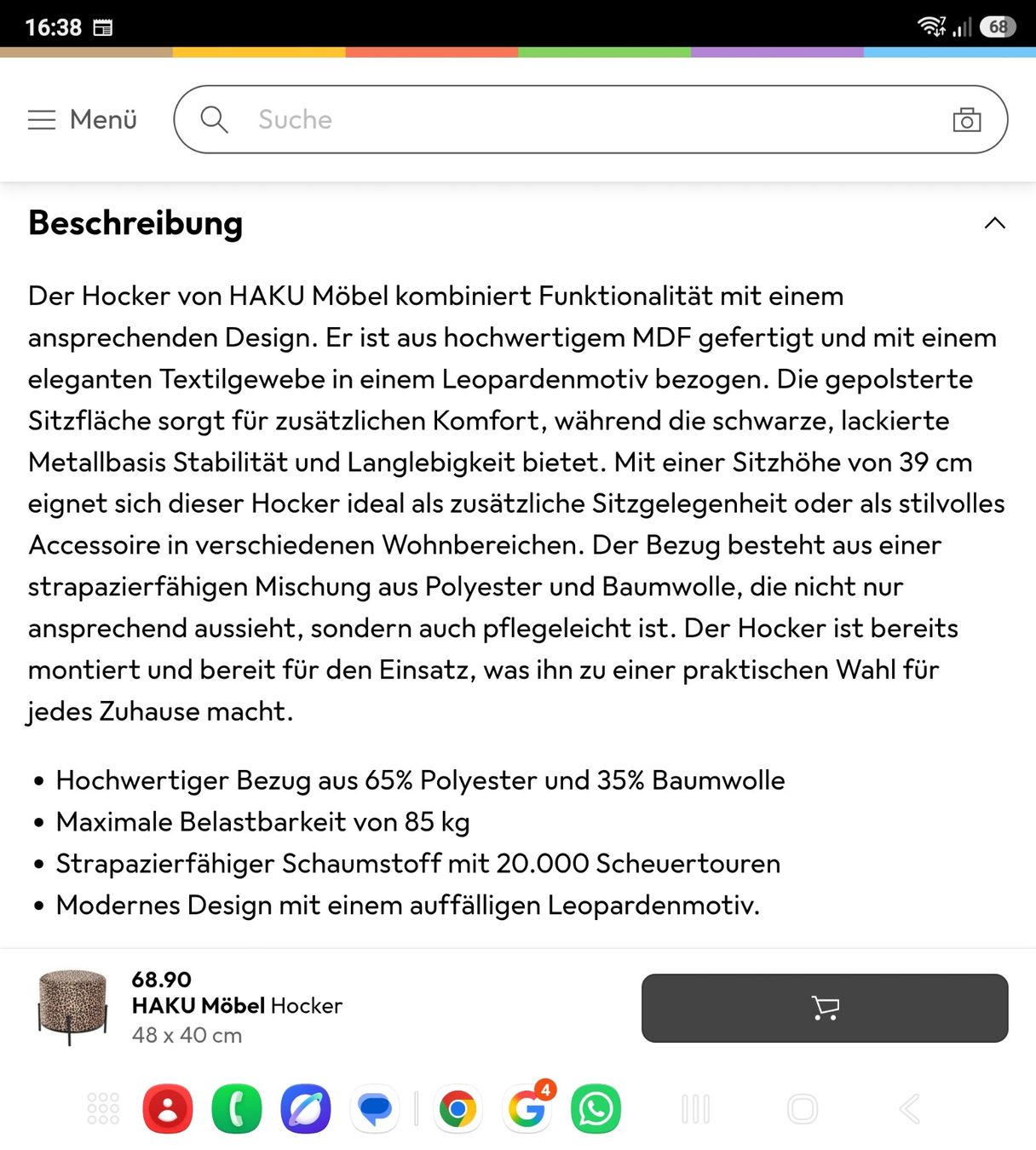 Sgabelli: Hocker von HAKU Möbel – Nuovo e nell'imballaggio originale da Wikon venduto da _mc_speedy_ 3