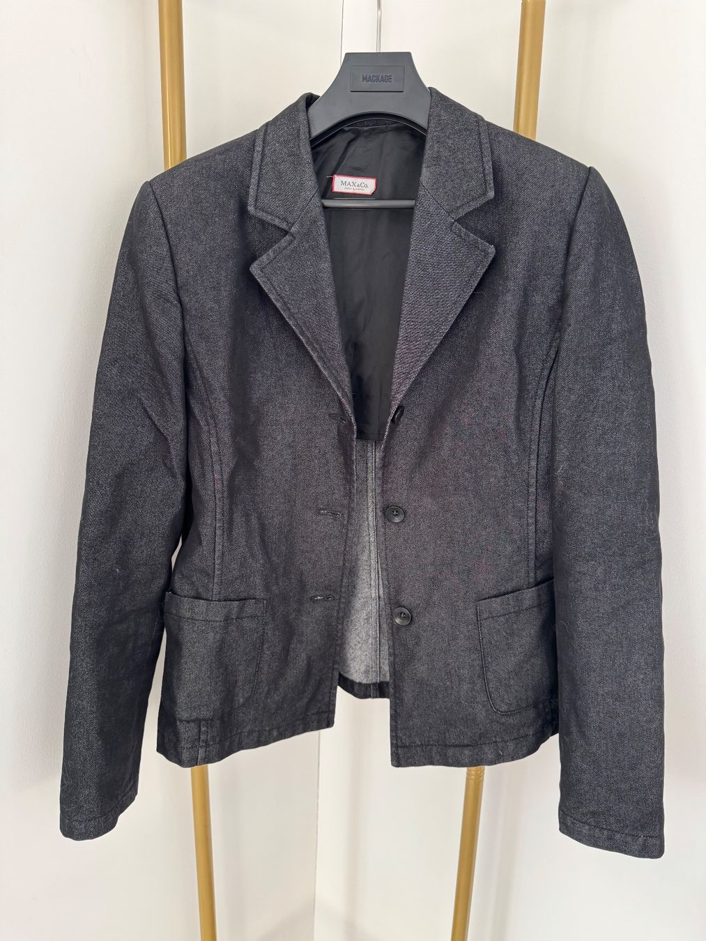 Max Mara Giacche: Max&Co. Blazer dunkelgrau Denim – Usato da Zürich venduto da di_archive