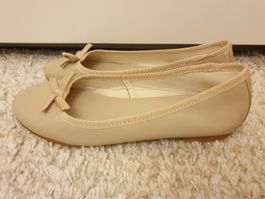 Benetton ballerine cuir, 36, beige, excellent état