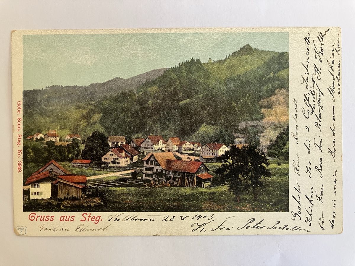 Cartoline postali: Ansichtskarte Steg ZH, Fischenthal, 1903 – Usato da Bauma venduto da Baumer71