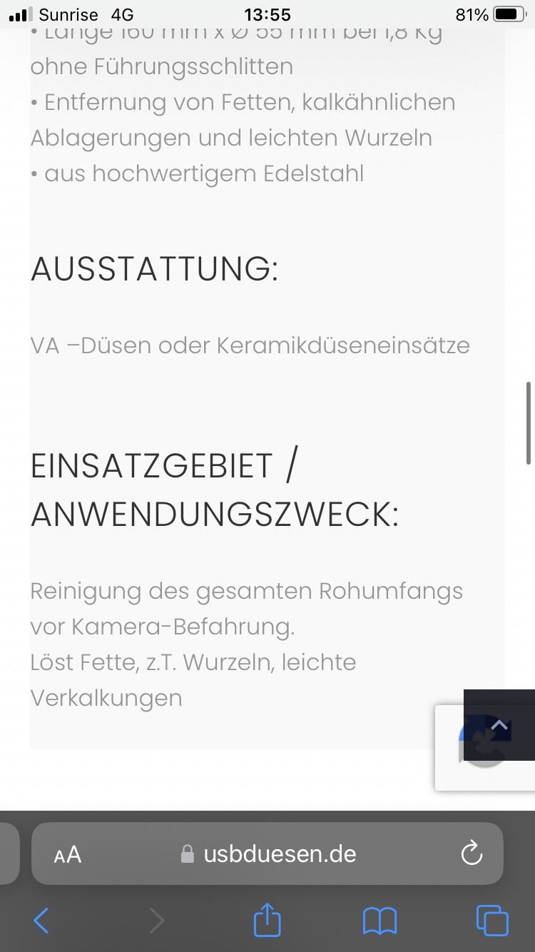 Tutti gli attrezzi: Kanal Spüldüse – Usato da Nürensdorf venduto da Kev_Meier95 6
