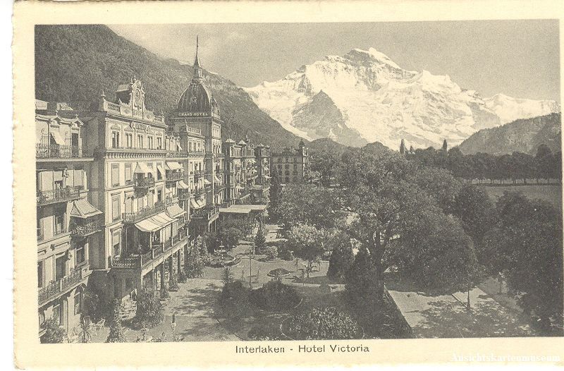 Cartoline postali: Interlaken - Hotel Victoria + ca. 1915 – Usato da Emmenbrücke venduto da teestube