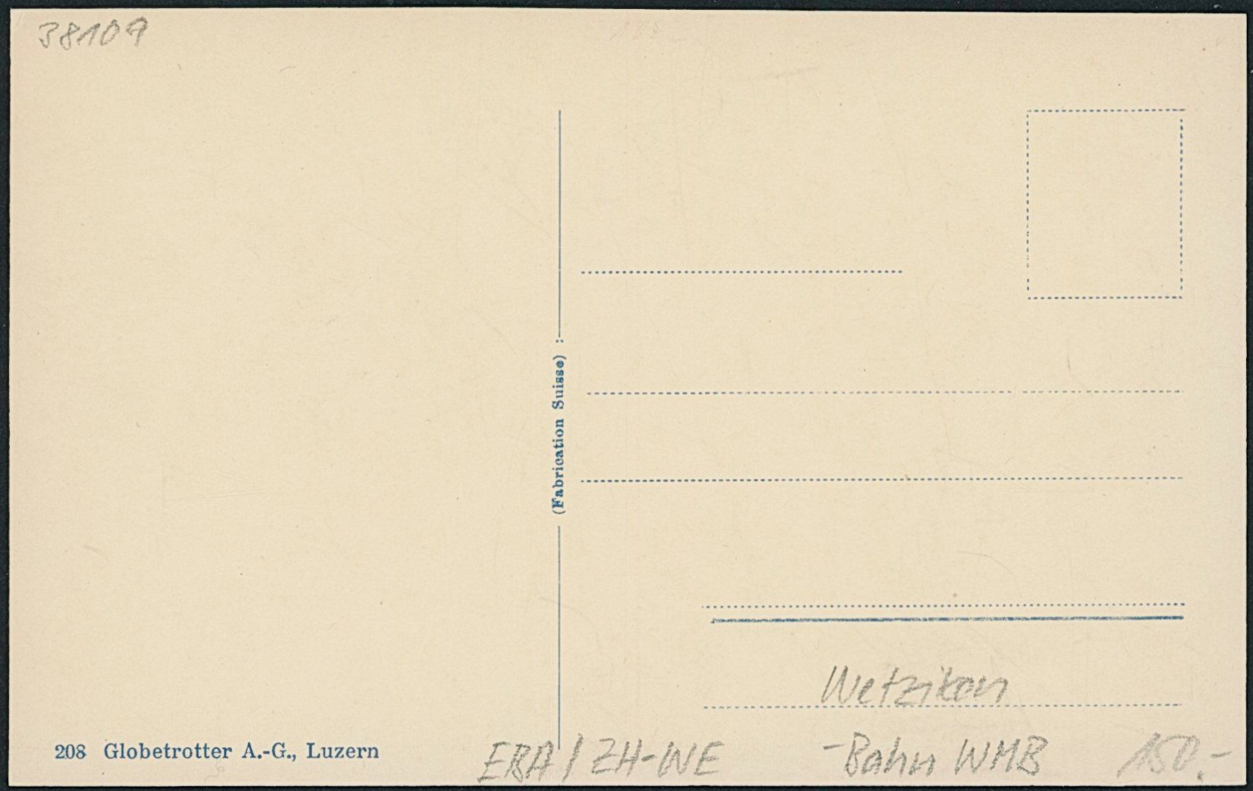 Cartoline postali: ZH Wetzikon - Bahn WMB - Tram – Nuovo (secondo la descrizione) da Schindellegi venduto da leecollect 1