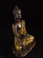 Nepalesischer Buddha Shakyamuni aus vergoldeter Bronze