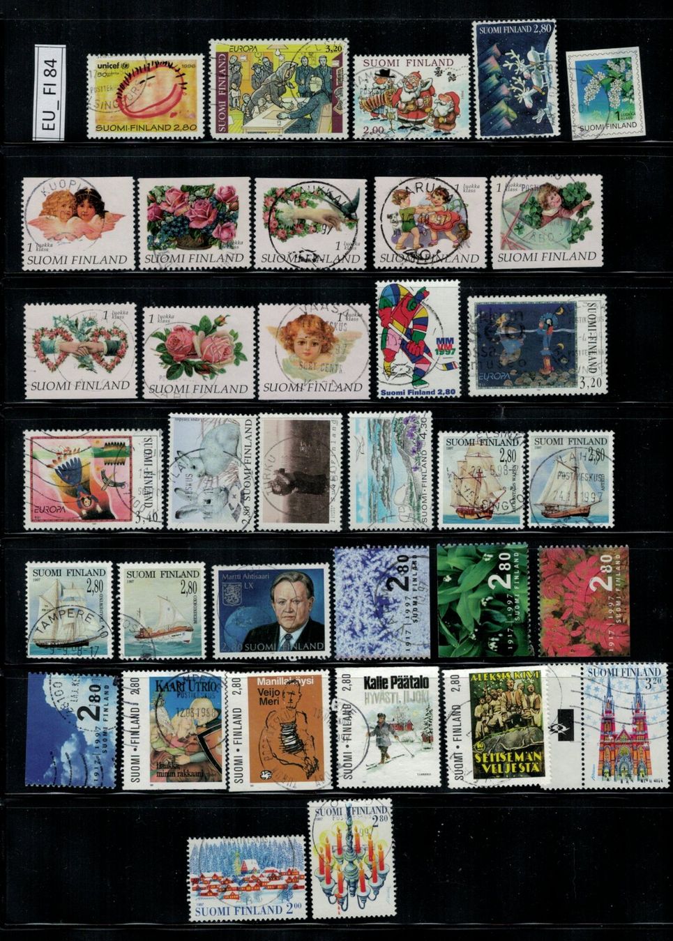 Tutti i francobolli: Finnland 1996/97 gestempelt, EU_FI84 – Usato da Erlenbach ZH venduto da panstamps
