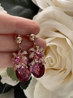 💗 Ohrhänger mit Swarovski® Kristallen – Silber mit Roségold