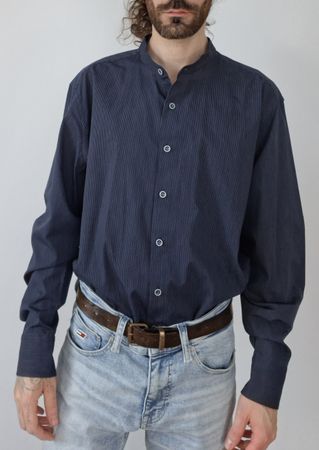 Walbusch Herren Hemd Gr. XL Blau Gestreift, Top Zustand!