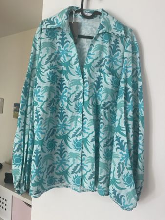 Damen Bluse Polo Garage blau gemustert Grösse S neu