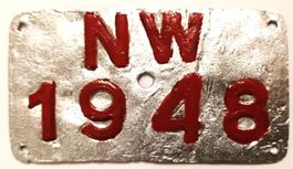 Velonummer Nidwalden 1948 NW 48