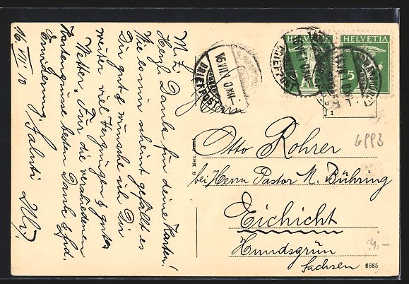 Cartoline postali: AK Romanshorn, Schloss und Kirche, 1910 – Usato da Berlin venduto da bartko-reher 1