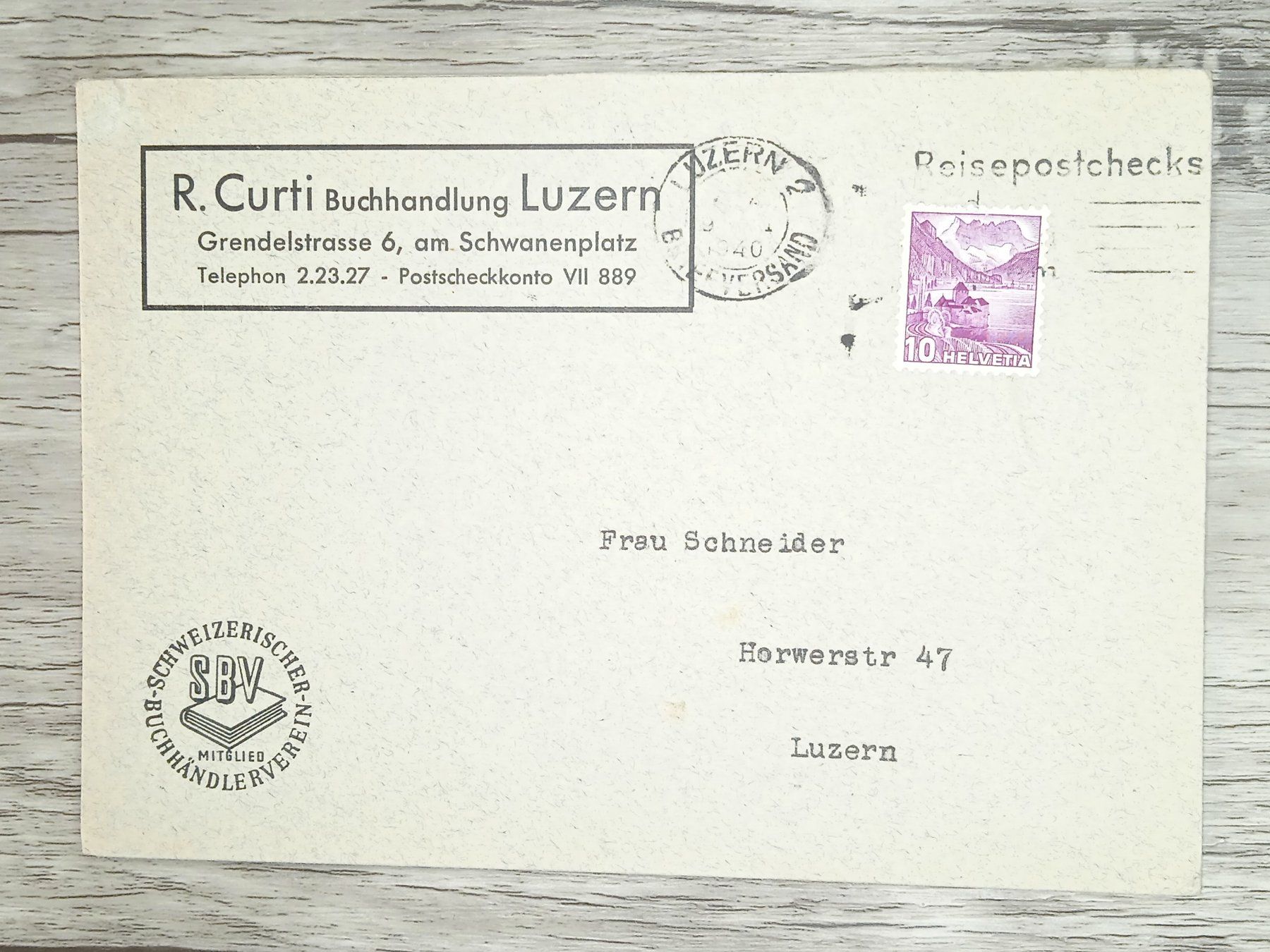 Tutti i francobolli: TR20 Enveloppe + Timbre Suisse 1940 – Usato da Cousset venduto da Patrick_Collections