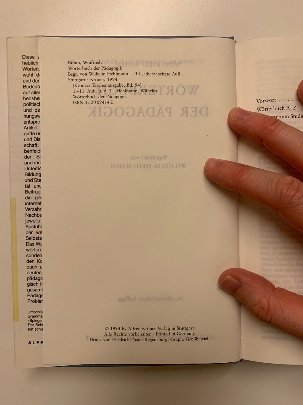 Bücher: Winfried Böhm - Wörterbuch der Pädagogik, 1994 – Gebraucht aus Zürich von Leonieonie. 3