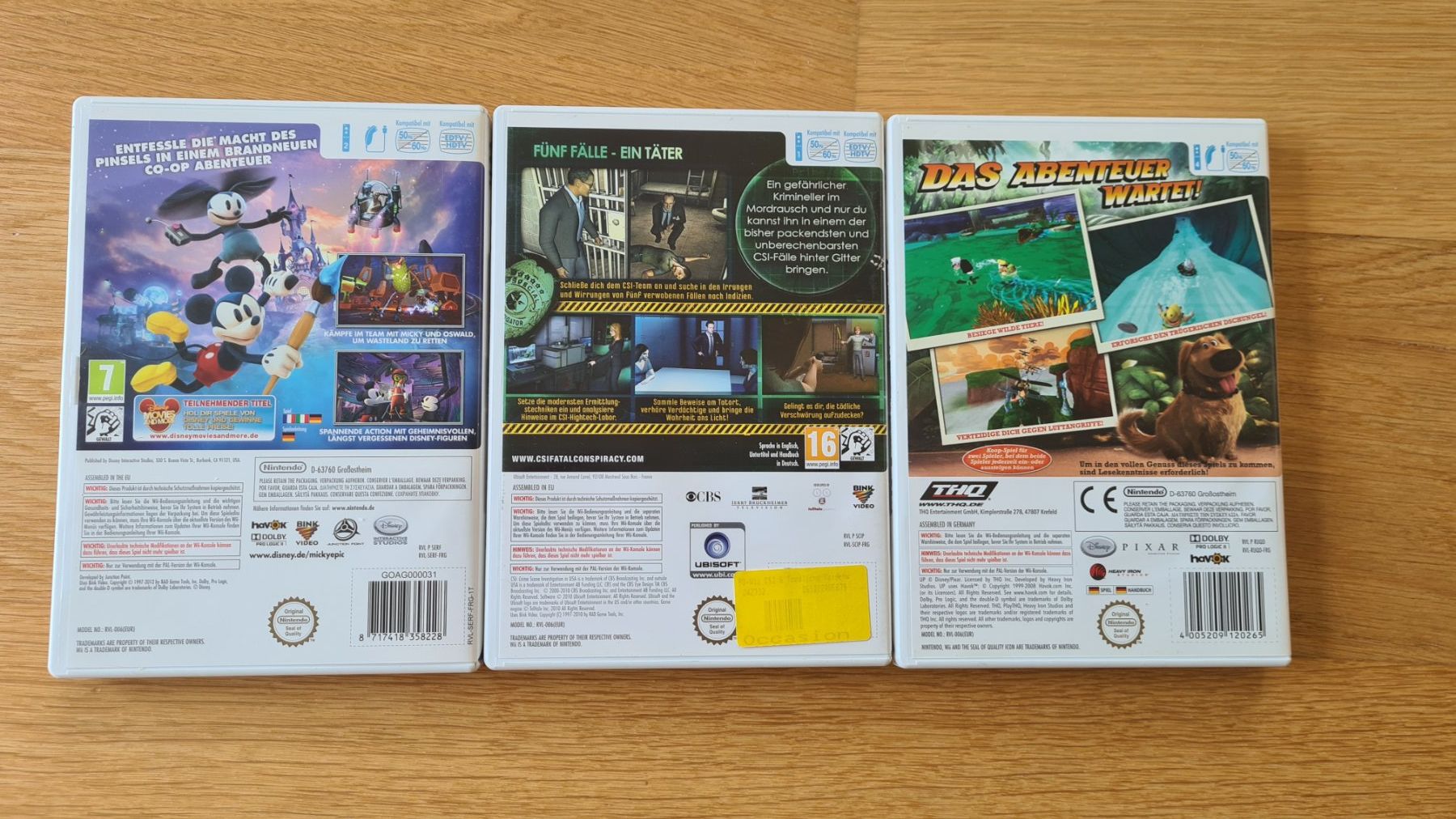 Nintendo Giochi: 3 Nintendo Wii Spiele: CSI, Disney Micky Epic & Oben – Usato da Winterthur venduto da stufaphi 2