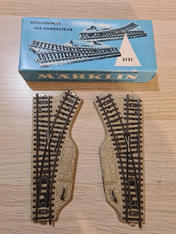 Paire D'aiguillages Manuels Märklin 5121 H0 M - Dans Emballage D'origine, état Correct