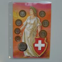 1994: Helvetia mit prägefrischen Münzen (kompletter Satz)
