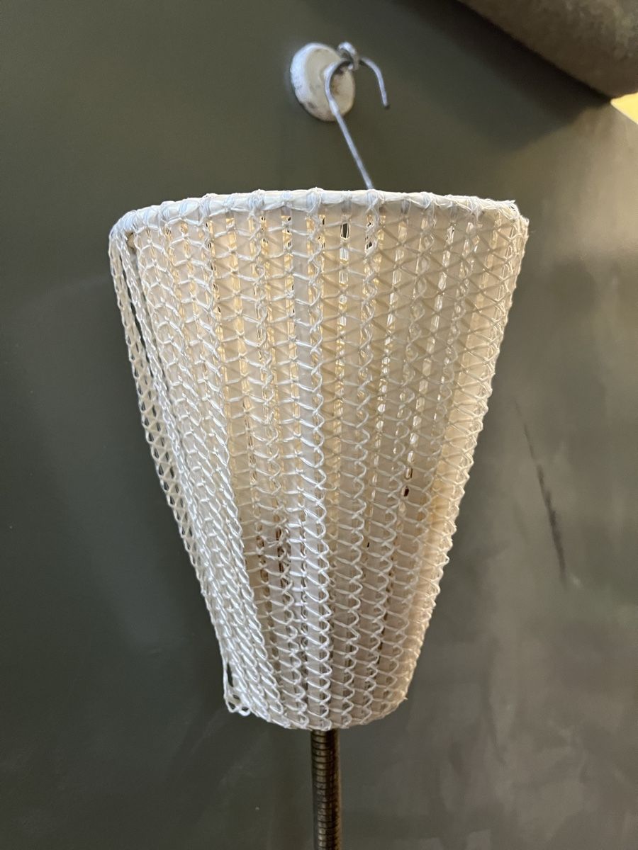 Lampade: Vintage Wandlampe mit Korbgeflecht Schirm, p – Usato da Hindelbank venduto da Warentaxi 1