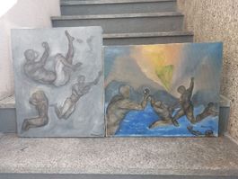 2x Paintings - Signed Ancarola '93, 45x55 cm, hand-painted