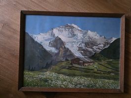 antikes Alpen Landschaft Bild 1939 - Jungfrau Stehli 1955