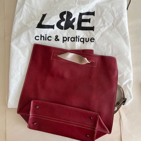 L&E Studio Rucksack/Tasche 2-in-1, Bordeaux - Neu