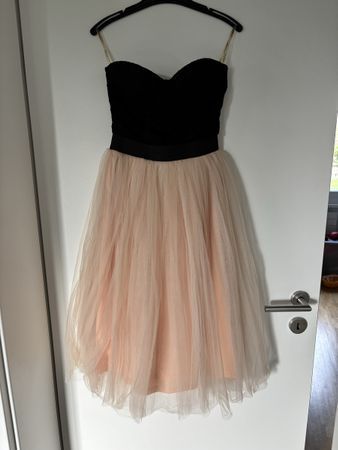 Rare London Robe de soirée tulle noir/pêche T 36 comme neuf