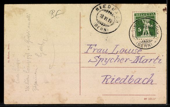 Cartoline postali: AK Rüeggisberg, Ortspartie mit Kirche – Usato da Berlin venduto da bartko-reher 1