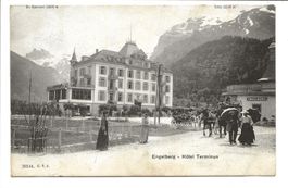 Engelberg (OW) Hôtel Terminus - Postkutsche - belebt - 1911