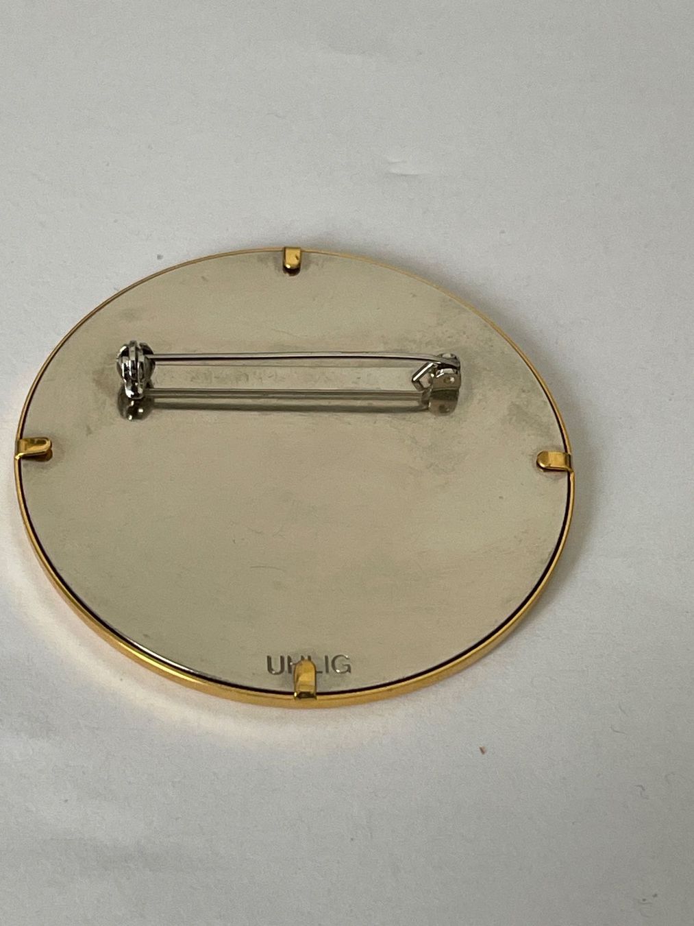 Broschen & Nadeln: Runde vintage Brosche von Uhlig – Gebraucht aus St. Gallen von Gallus8 1