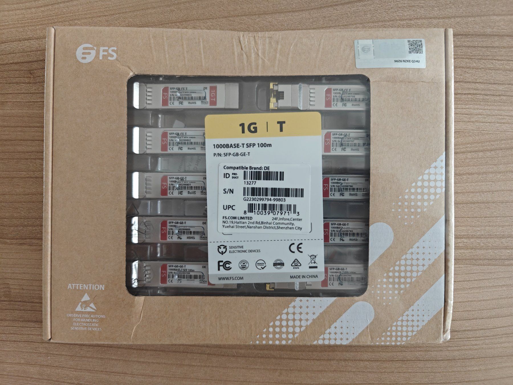 Unità & Adattatore: FS.COM - 1000BASE-T SFP Transceivermodule Dell, OVP – Nuovo e nell'imballaggio originale da Adlikon b. Regensdorf venduto da Aleph2001