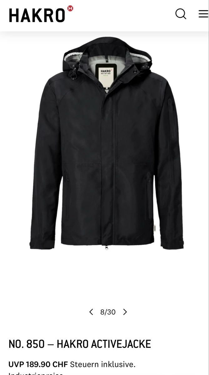 Giacche: Hakro Active Jacke, Schwarz, Grösse XXL - Top! – Nuovo e nell'imballaggio originale da Altdorf UR venduto da Lilelo82