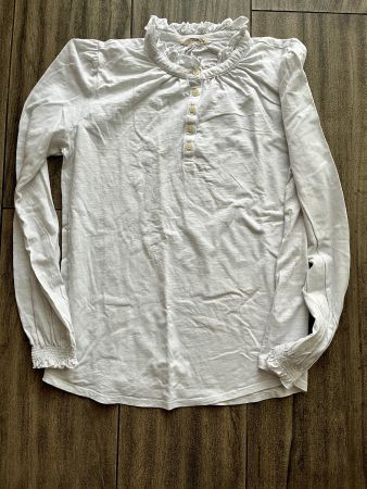 Langarmshirt mit Krauskragen
