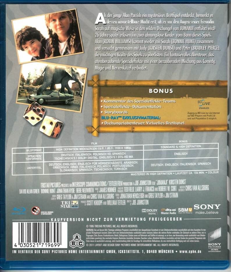 Alle DVDs: Jumanji - Robin Williams - BLURAY – Gebraucht aus Winterthur von  1