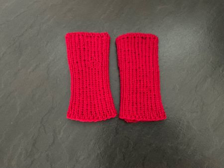 Handgestrickte Pulswärmer Amedisli Rot