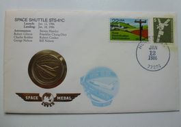 Seltener Original Space Medal-Brief Nr.4 vom 12. Januar 1986