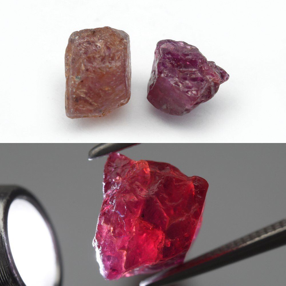 Pietre preziose: 6,63 ct Saphirs bruts rose-violet 2 pcs – Usato da Carouge GE venduto da Crystal_Energy 1