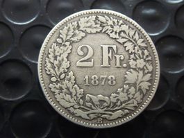 2 Fr. 1878 bessere Erhaltung   - Ungereinigt  -