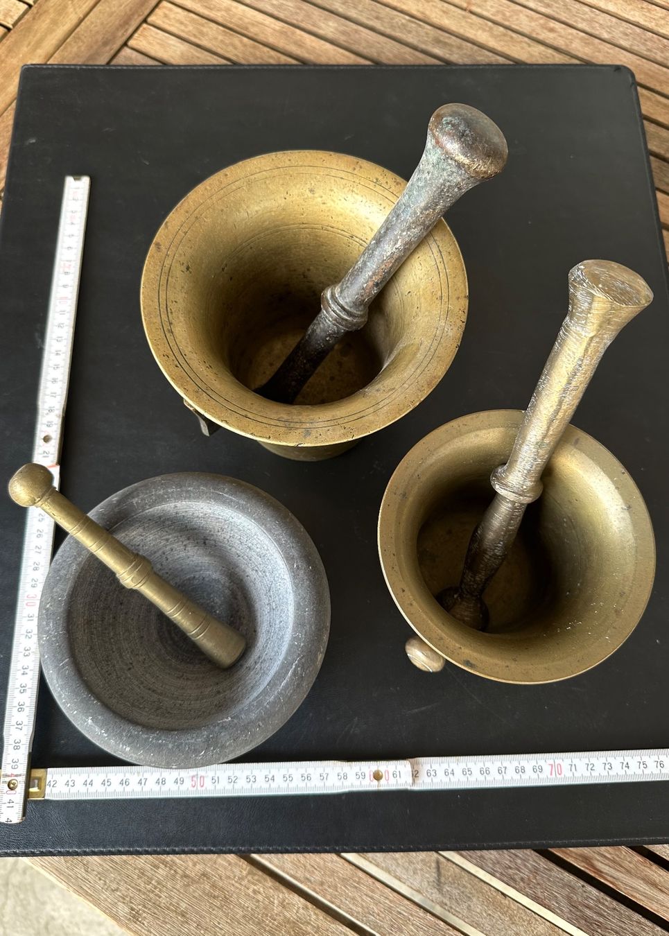 Altro per cucinare: 3 antike Mörser Messing und Stein – Usato da Seltisberg venduto da quadartswiss 2