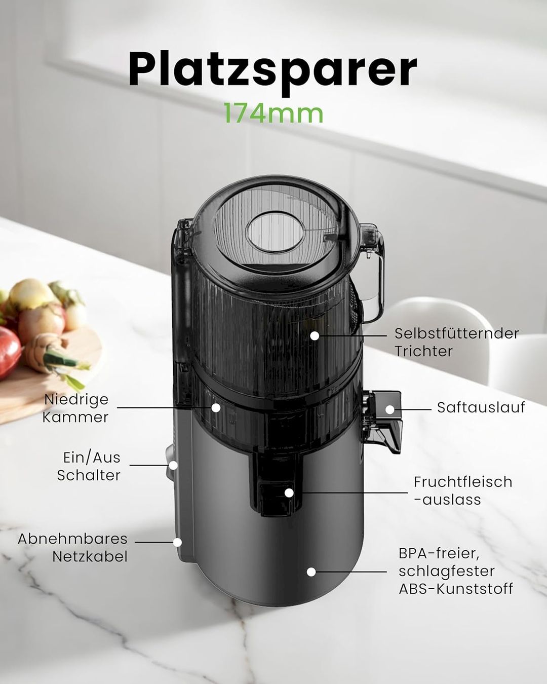 Elettrodomestici da cucina: Hurom H70-FT Slow Juicer titangrau – Nuovo e nell'imballaggio originale da Bottighofen venduto da zaap 6