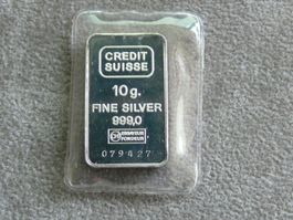 Credit Suisse Silberbarren 10g Fein Silber 999,0 originalvrp