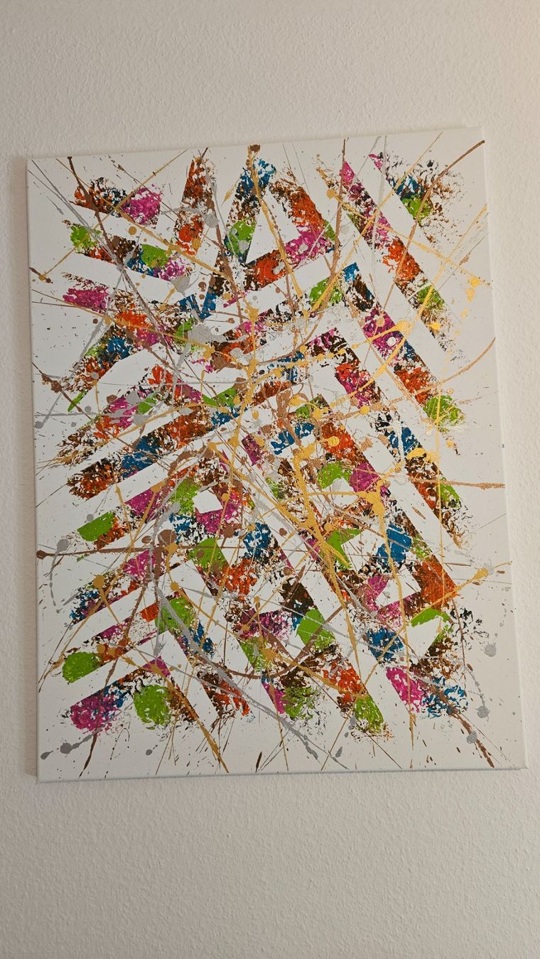 Dipinti: Tableau abstrait multicolore, fait main, unique! – Nuovo (secondo la descrizione) da Le Locle venduto da fab_c9hh