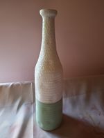 neu: Keramik Vase weiss/grün