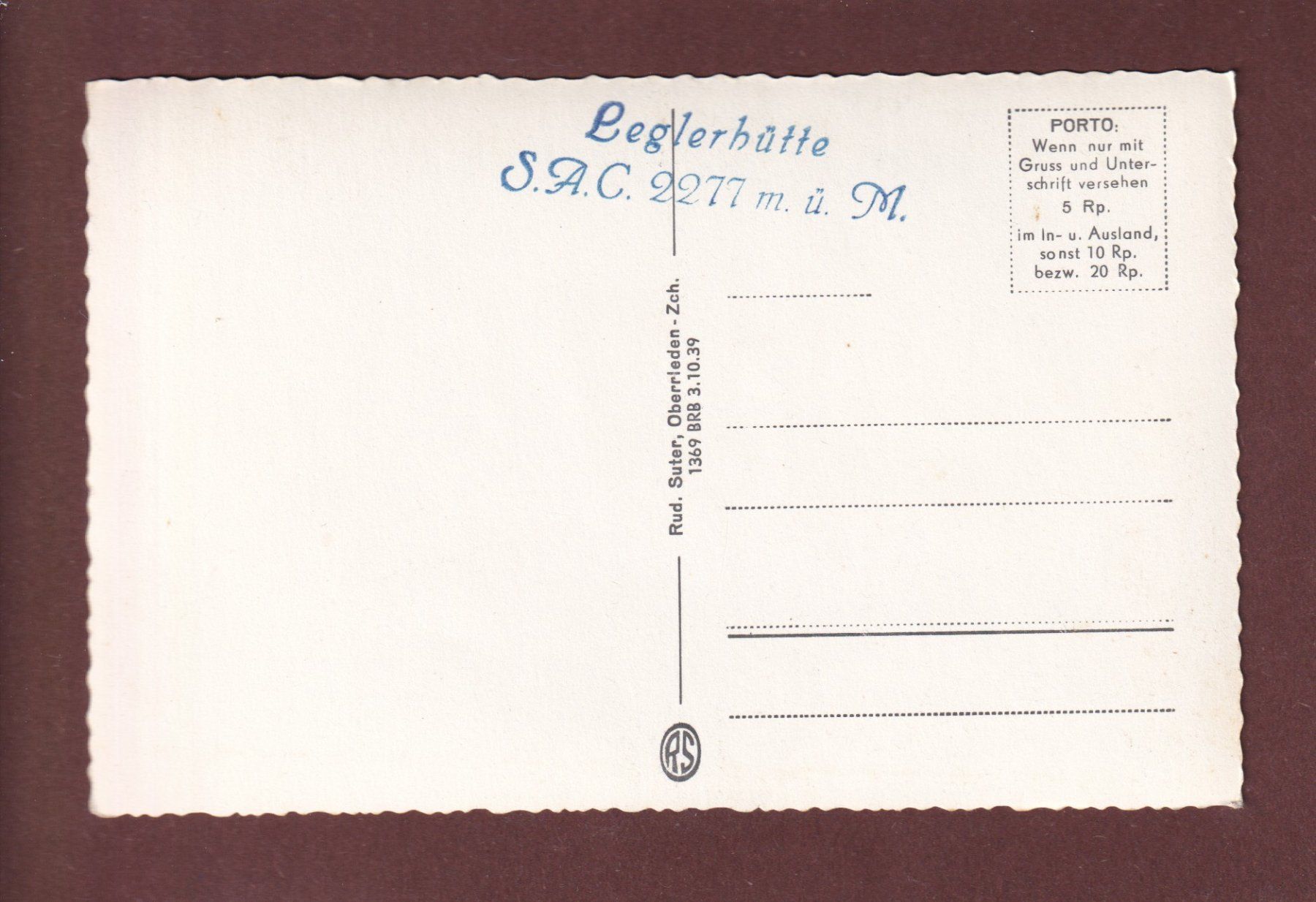 Cartoline postali: KÄRPFSTOCK – Usato da Pully venduto da nicecards-shop 1