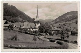 Gsteig, die Kirche, um 1945