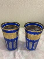 Vintage Teegläser Set, blau/gold Dekor - Orient Style! (54)