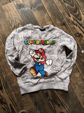 Pullover Super Mario grau bedruckt