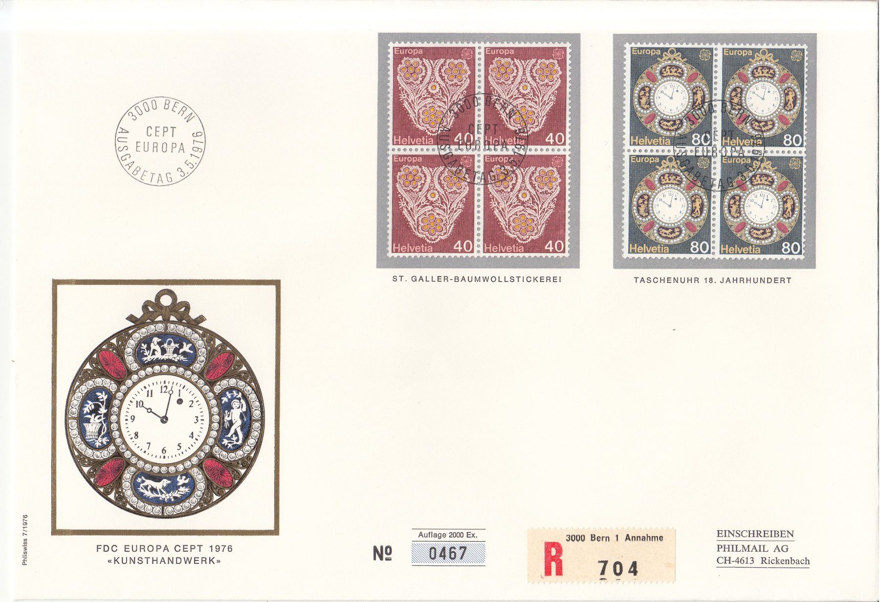 Alle Briefmarken: SBK 576 - 577 4er Block FDC Grossbrief – Gebraucht aus Bürglen TG von StampGraf