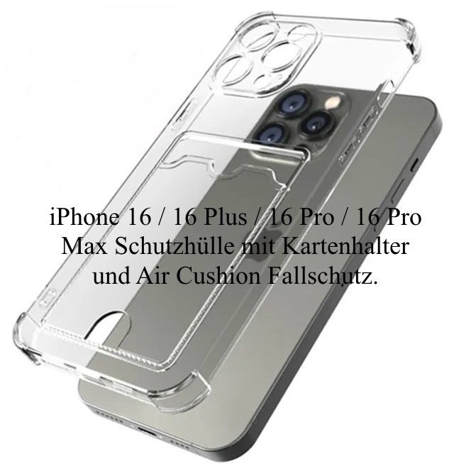 Cover & Protezioni schermo: iPhone 16 Plus Schutzhülle Cover mit Kartenhalter Fallschutz – Nuovo (secondo la descrizione) da Basel venduto da MY.AIRPODS.SHOP 4